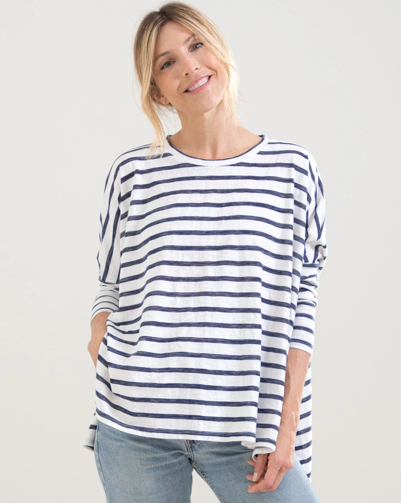 MerSea - Catalina Striped Slub Tee - White/Navy Stripes 4 MerSea - Catalina Striped Slub Tee - White/Navy Stripes - Image 2