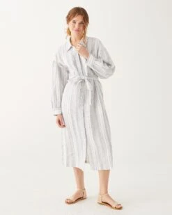 Como Linen Dress 9 Como Linen Dress -Mersea Sales Store Como Linen Dress Striped linen 3