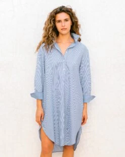 Mersea - Essential Shirt Dress - Blue Striped