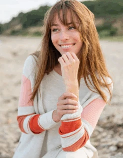 MerSea - Camden Striped Sweater - Sea Salt/Coral Rose (Add-On) -Mersea Sales Store ScreenShot2023 08 09at2.10.01PM