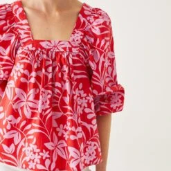 MerSea - Ada Poplin Top - Pink Floral (Add-On)