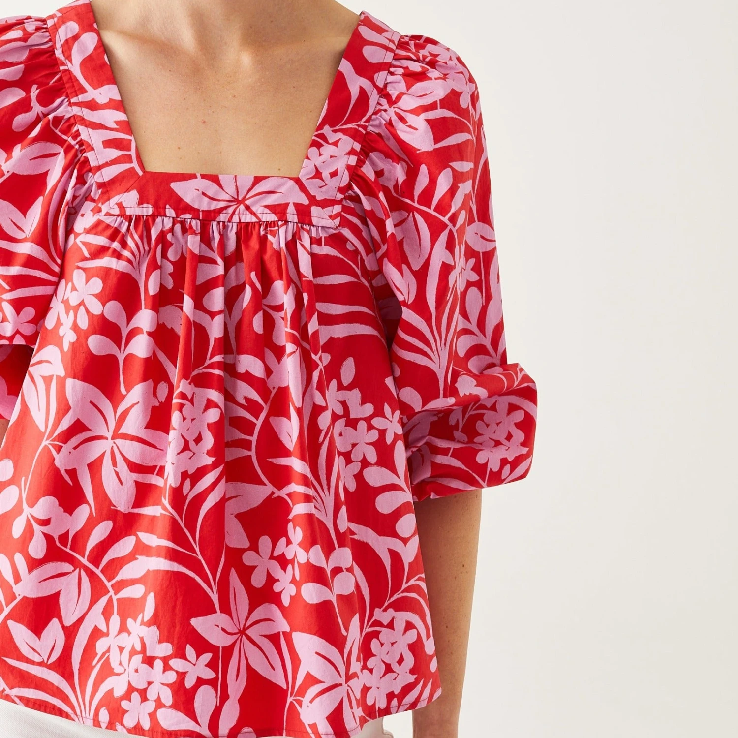 MerSea - Ada Poplin Top - Pink Floral (Add-On) 3 MerSea - Ada Poplin Top - Pink Floral (Add-On)