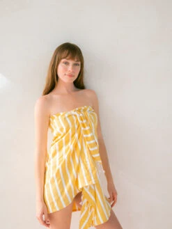 Mersea - Towel Sarong - Striped Gold