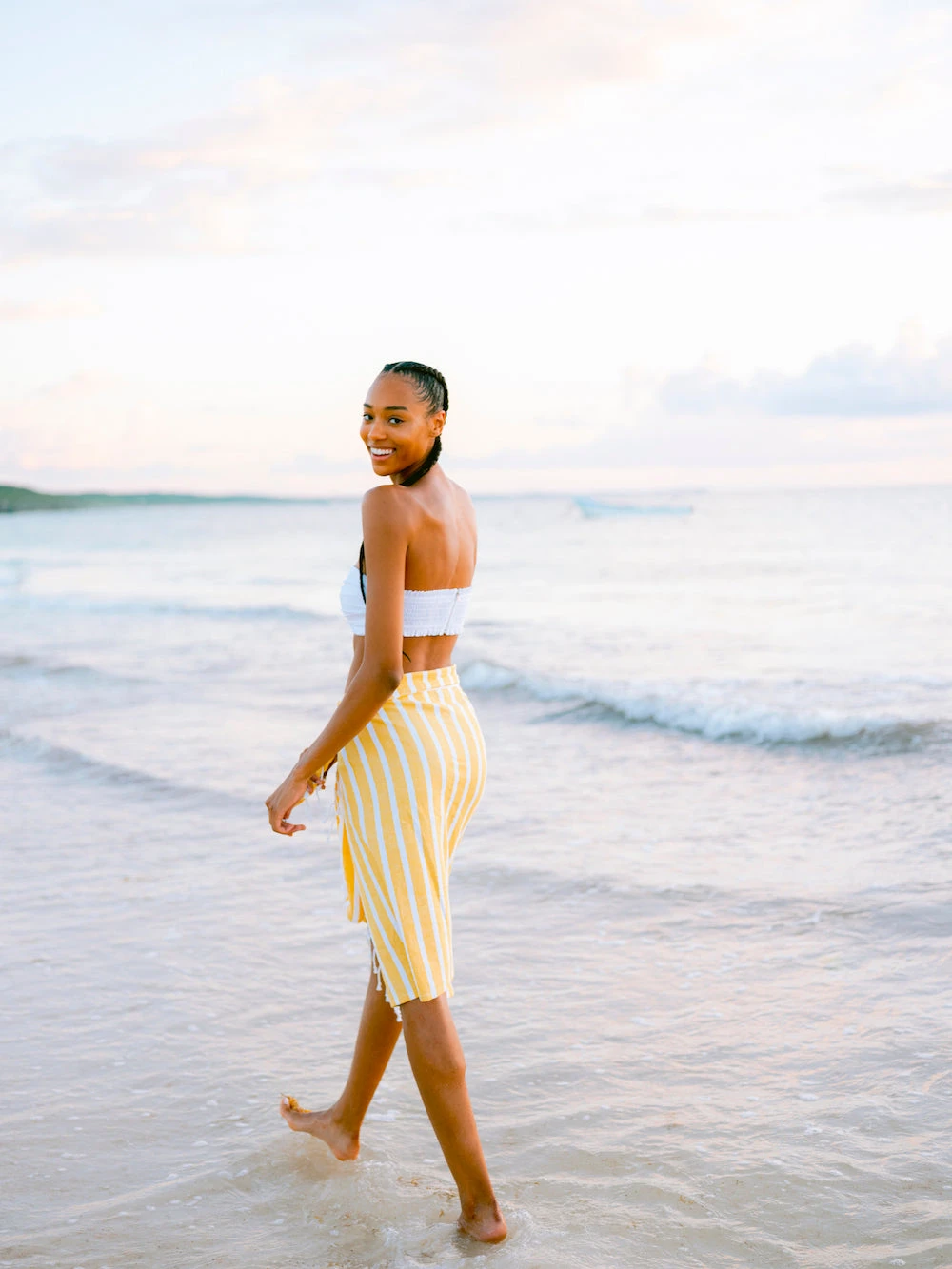 Mersea - Towel Sarong - Striped Gold 4 Mersea - Towel Sarong - Striped Gold - Image 2