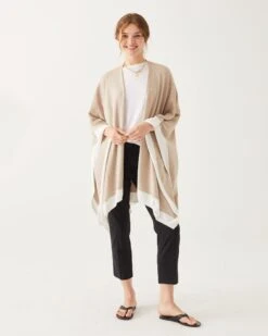 Charleston Travel Wrap -Mersea Sales Store charleston cotton cashmere wrap mink white 1
