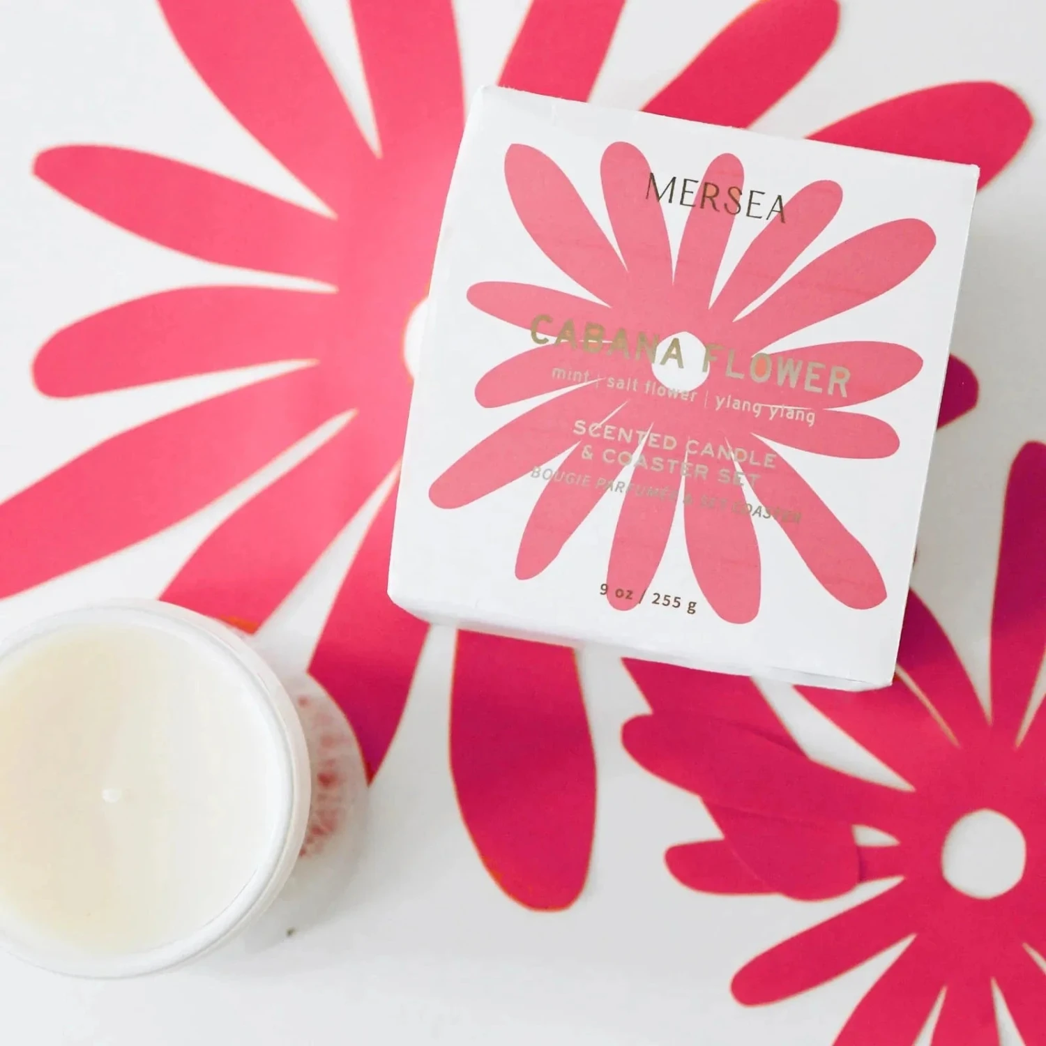 MerSea - Cabana Flower Boxed Candle & Coaster 3 MerSea - Cabana Flower Boxed Candle & Coaster