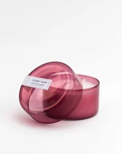 Coconut Sugar Canister Candle -Mersea Sales Store coconut sugar canister candle white backrgound