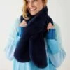 MerSea - Cozy Cabin Faux Fur Scarf - Oxford Blue (Add-On) -Mersea Sales Store cozy cabin faux fur scarf oxford blue 1