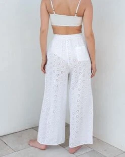 Daisy Eyelet Coverup Pant 19 Daisy Eyelet Coverup Pant -Mersea Sales Store daisy eyelet coverup pant white summer 24 4