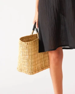 Medina Tassel Basket - Large -Mersea Sales Store medina tassel basket black large 3