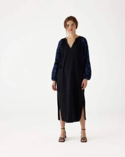 Palermo Embroidered Maxi Dress -Mersea Sales Store palermo maxi dress black 1