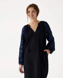 Palermo Embroidered Maxi Dress -Mersea Sales Store palermo maxi dress black 4