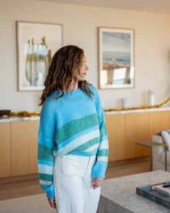 MerSea - Pisa Stripe Sweater - Blueprint/Green -Mersea Sales Store pisa sweater blueprint green 3 1