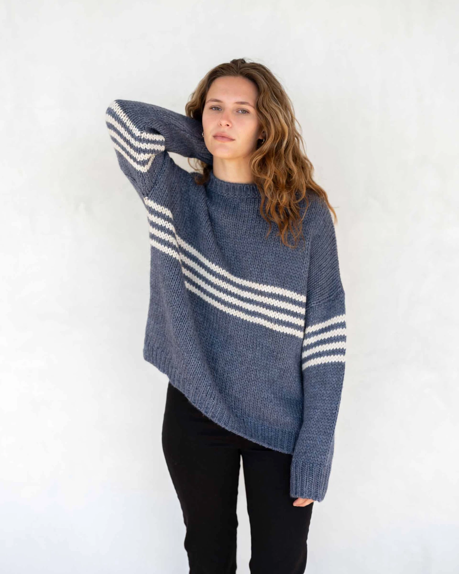 MerSea - Seacoast Stripe Crewneck Sweater -Harbor Blue Stripe 4 MerSea - Seacoast Stripe Crewneck Sweater -Harbor Blue Stripe - Image 2