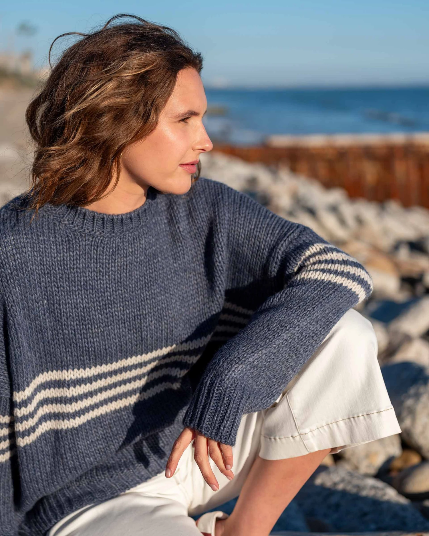 MerSea - Seacoast Stripe Crewneck Sweater -Harbor Blue Stripe 7 MerSea - Seacoast Stripe Crewneck Sweater -Harbor Blue Stripe - Image 5