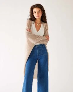 Chelsea Summer Kimono 27 Chelsea Summer Kimono -Mersea Sales Store womens beige lightwieght chelsea summer travel kimono front view 1