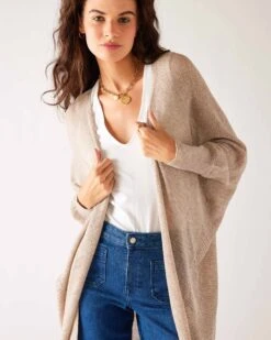 Chelsea Summer Kimono 28 Chelsea Summer Kimono -Mersea Sales Store womens beige lightwieght chelsea summer travel kimono front view 2