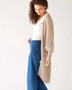 Chelsea Summer Kimono 29 Chelsea Summer Kimono -Mersea Sales Store womens beige lightwieght chelsea summer travel kimono side view