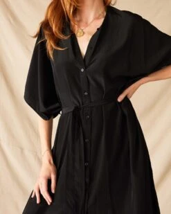 Mallorca Kaftan Dress 22 Mallorca Kaftan Dress -Mersea Sales Store womens black mallorca kaftan dress and coverup with button up front sleeveless drop shoulder and removable self belt