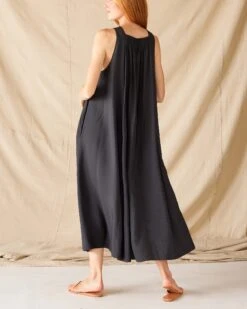 Passport Maxi Dress -Mersea Sales Store womens black maxi dress rear view
