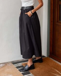 Sonnet Maxi Skirt -Mersea Sales Store womens black maxi skirt summer fall look