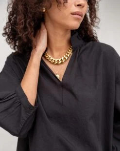 Sonnet Top -Mersea Sales Store womens black sonnet top chest view details