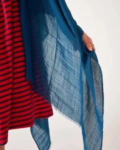 MerSea - Nellie Wrap - Infinity Blue 8 MerSea - Nellie Wrap - Infinity Blue -Mersea Sales Store womens blue breathable lightweight fringe hem multi functional nellie travel wrap close up b2b62544 c30f 4704 9035 9c220705521e