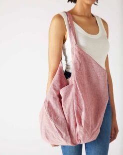 MerSea - Gemini Reversible Tote - Nautical Navy -Mersea Sales Store womens cotton navy striped solid red reversible gemini beach tote with twill tie closure and interior slip pocket solid side 75c93b94 f7cb 4e8c a446 04f96f501126