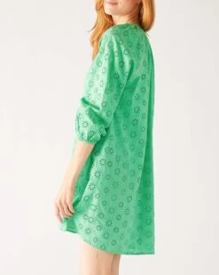 Daisy Eyelet Cover Up -Mersea Sales Store womens green eyelet coverup dress side view