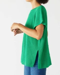 Camden Short Sleeve Sweater 30 Camden Short Sleeve Sweater -Mersea Sales Store womens green short sleeve sweater buttons one size side travel