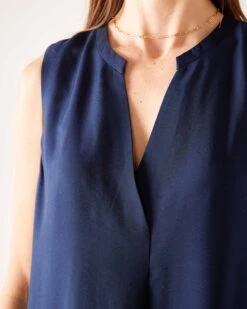 Atlas Dress -Mersea Sales Store womens navy mini dress chest view