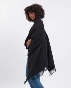 Classic Travel Wrap -Mersea Sales Store womens one size black travel wrap side view