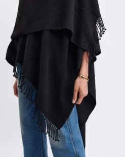 Classic Travel Wrap -Mersea Sales Store womens one size black travel wrap side view detail