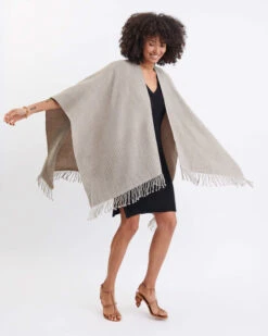 Classic Travel Wrap -Mersea Sales Store womens one size light brown travel wrap front view swing
