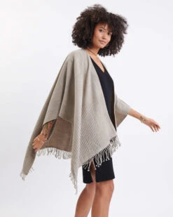 Classic Travel Wrap -Mersea Sales Store womens one size light brown travel wrap side view