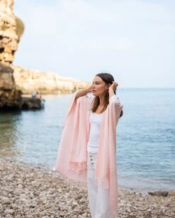 Classic Travel Wrap -Mersea Sales Store womens one size light pink travel wrap side view travel destination