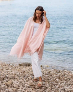 Classic Travel Wrap -Mersea Sales Store womens one size light pink travel wrap travel destination