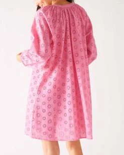 Daisy Eyelet Cover Up -Mersea Sales Store womens pink eyelet coverup dress rear view