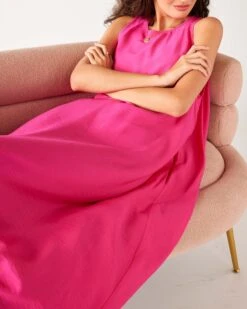 Passport Maxi Dress -Mersea Sales Store womens pink maxi dress detail front view