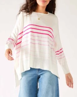 Amour Sweater 33 Amour Sweater -Mersea Sales Store womens pink striped sweater pink hearts one size chest view