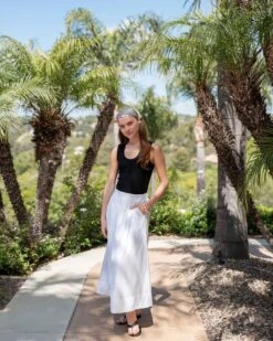 Sonnet Maxi Skirt -Mersea Sales Store womens white maxi skirt travel look