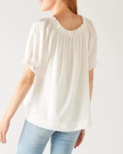 Ibiza Blouse 15 Ibiza Blouse -Mersea Sales Store womens white relaxed blouse back view