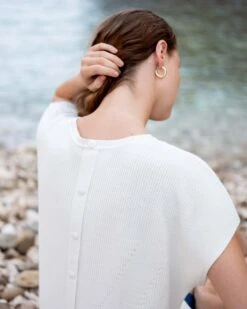 Camden Short Sleeve Sweater 27 Camden Short Sleeve Sweater -Mersea Sales Store womens white short sleeve sweater buttons one size back travel