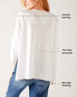 Catalina Slub Tee 35 Catalina Slub Tee -Mersea Sales Store womens white slub tee one size back view callouts