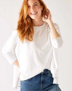 Catalina Slub Tee 34 Catalina Slub Tee -Mersea Sales Store womens white slub tee one size chest view