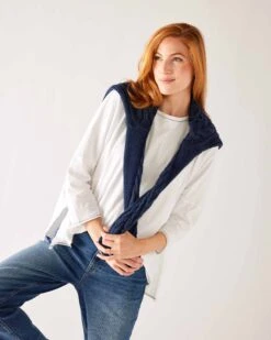 Catalina Slub Tee 38 Catalina Slub Tee -Mersea Sales Store womens white slub tee one size front view layering