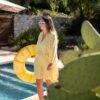 Daisy Eyelet Cover Up 1 Daisy Eyelet Cover Up -Mersea Sales Store womens yellow eyelet coverup dress pool days