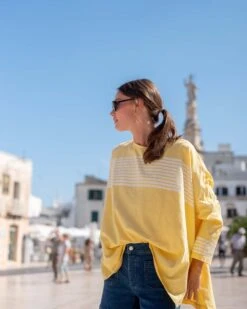 Catalina Slub Tee 26 Catalina Slub Tee -Mersea Sales Store womens yellow striped slub tee one size travel